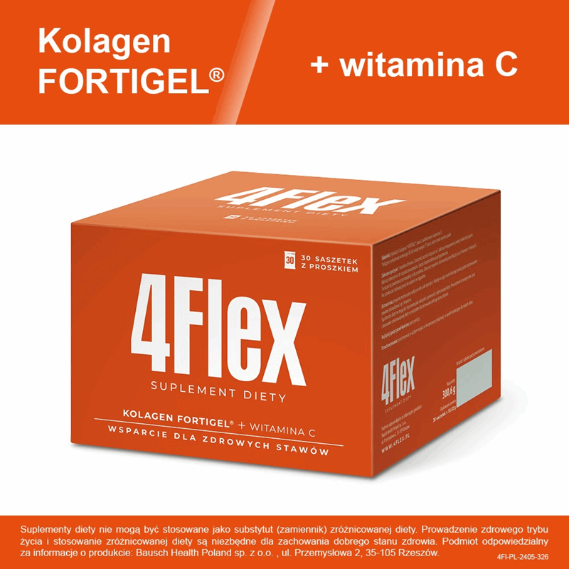 4 Flex kolagen nowej generacji z witaminą C saszetki, 30 szt.