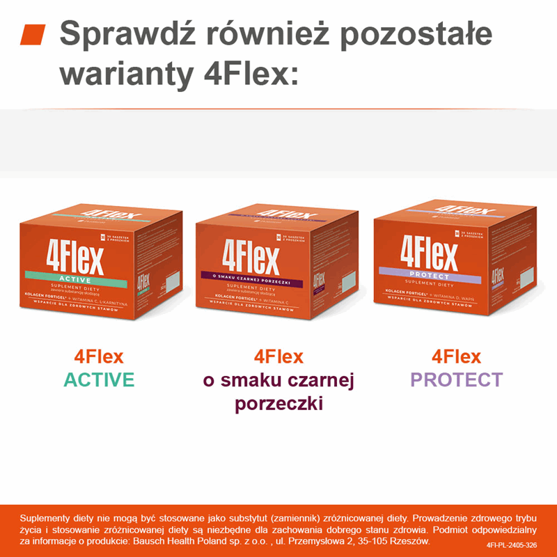 4 Flex kolagen nowej generacji z witaminą C saszetki, 30 szt.
