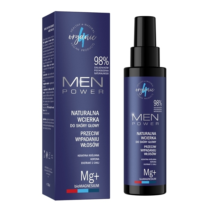 4Organic Naturalna wcierka do skóry głowy przeciw wypadaniu włosów MEN POWER 100 ml