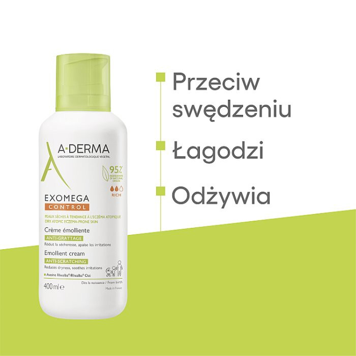 A-Derma Exomega krem emolientowy przeciw świądowi skóry, 400 ml
