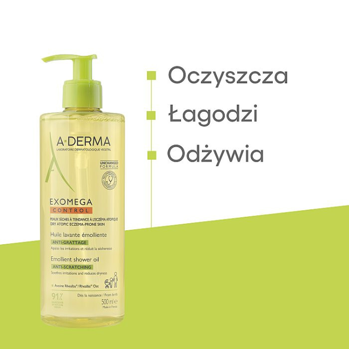 A-Derma Exomega olejek emolientowy pod prysznic, 500 ml