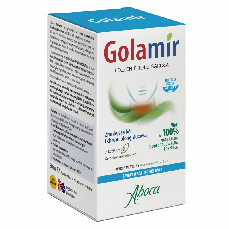 Aboca Golamir spray do gardła bez alkoholu, 30 ml