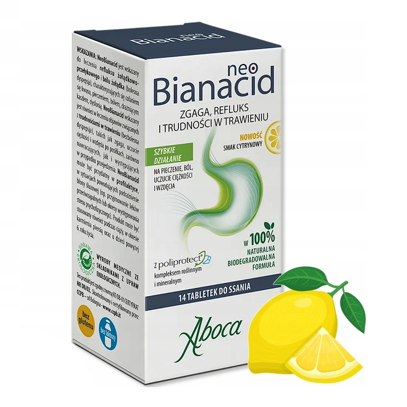Aboca NeoBianacid tabletki do ssania o smaku cytrynowym, 14 szt.