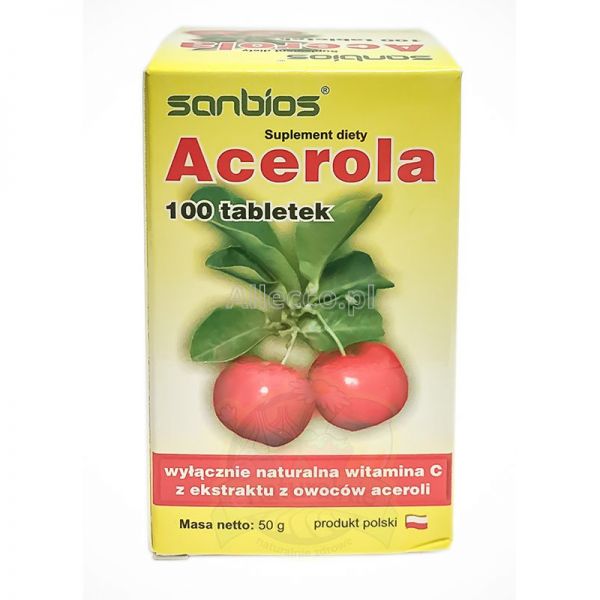 Acerola naturalna witamina C 100 tabletek