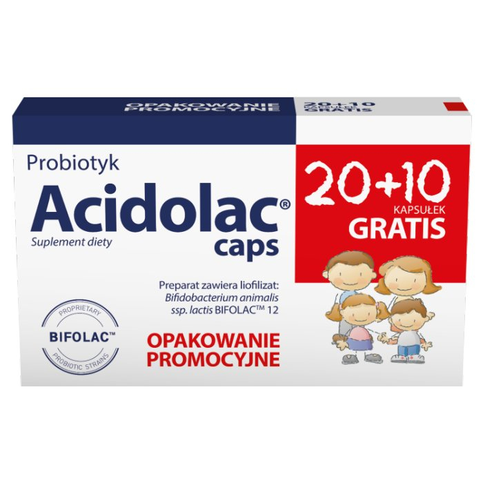 Acidolac caps kapsułki do odbudowy flory bakteryjnej, 20+10 szt.