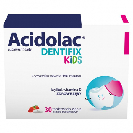 Acidolac Dentifix Kids (smak truskawkowy) 30 tabletek do ssania