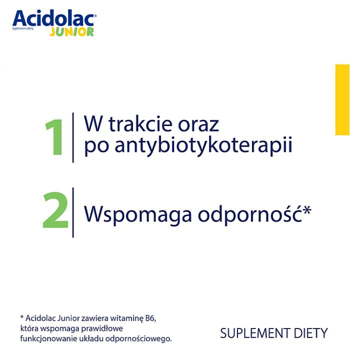 Acidolac Junior o smaku białej czekolady 20 misio-tabletek