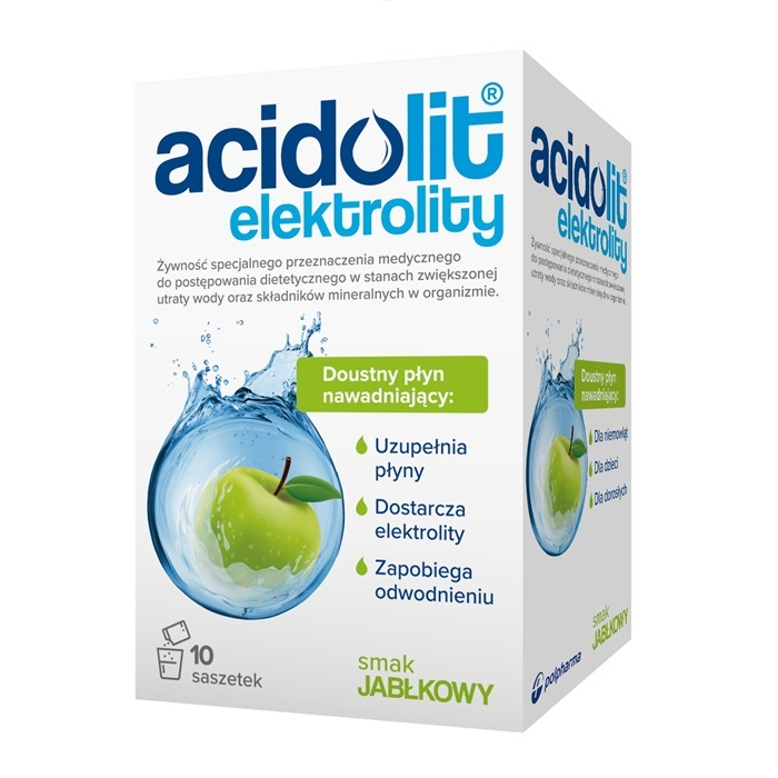 Acidolit Elektrolity o smaku jabłkowym, 10 saszetek