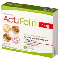 Actifolin 1 mg tabletki na niedobór kwasu foliowego, 60 szt.