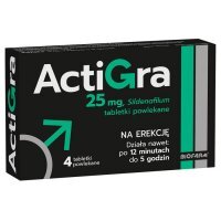 Actigra 25mg 4 tabletki powlekane