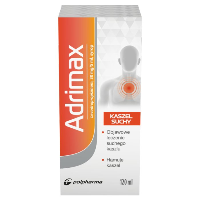 Adrimax 30 mg/5 ml syrop na suchy kaszel, 120 ml