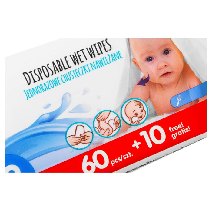 AKUKU Chusteczki nawilżane wodą 70 szt.