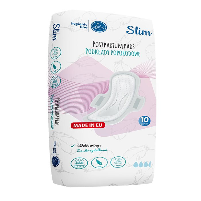 AKUKU Podkłady poporodowe ze skrzydełkami SLIM 10 sztuk