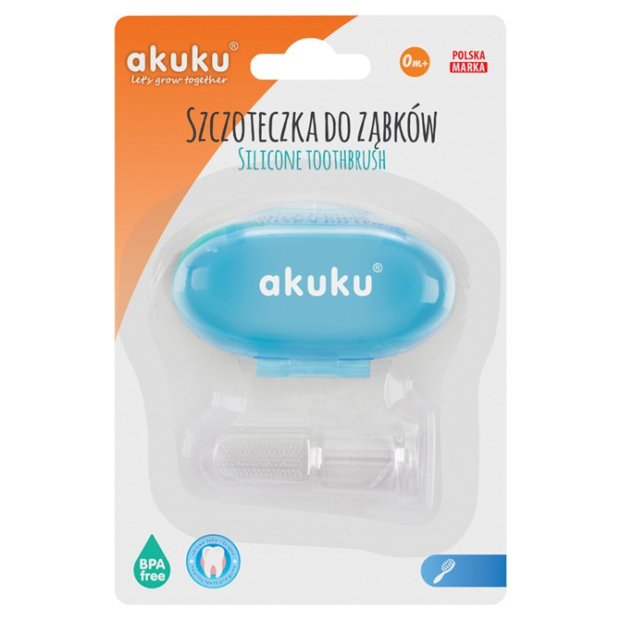 AKUKU SZCZOTECZKA DO MASAŻU DZIĄSEŁ I ZĘBÓW + ETUI 1 szt.
