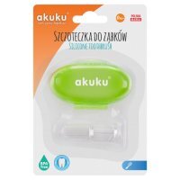 AKUKU Szczoteczka na palec +etui green