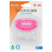 AKUKU Szczoteczka na palec +etui pink