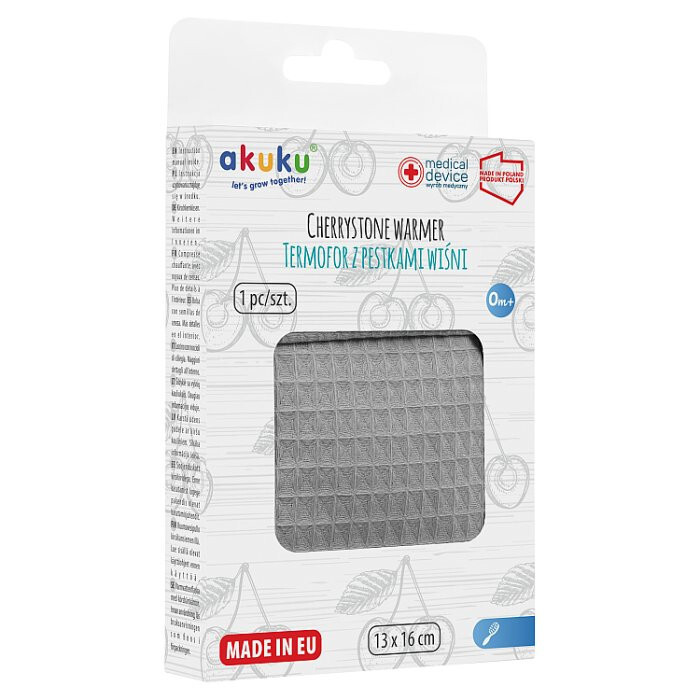 AKUKU Termofor z pestkami wiśni (szary) 1 szt.