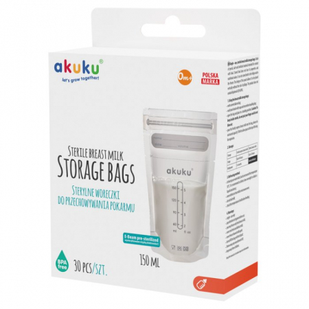 AKUKU Torebki do przechowywania pokarmu 150ml 30 sztuk