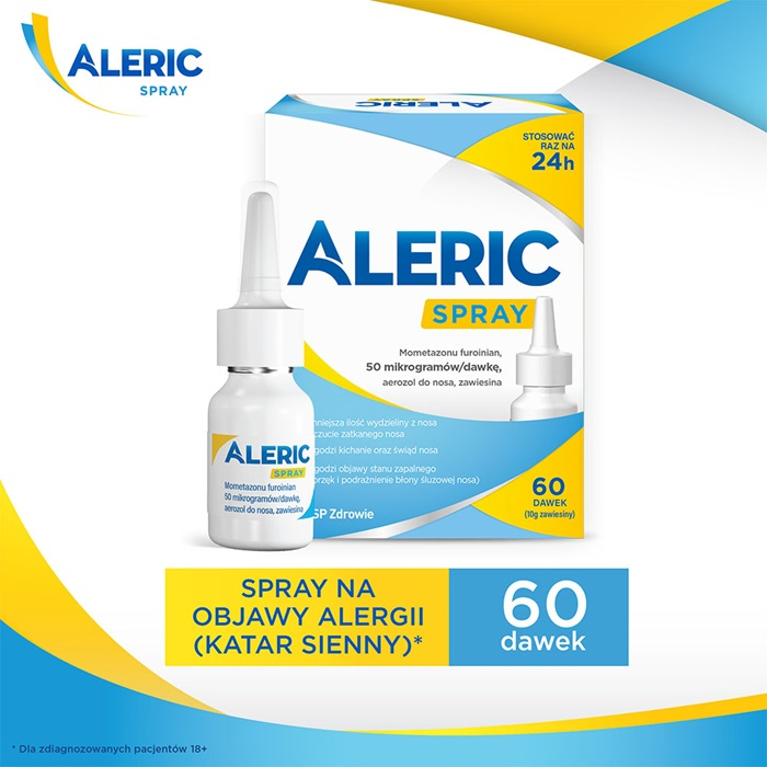 Aleric Spray do nosa na katar alergiczny u dorosłych, 60 dawek