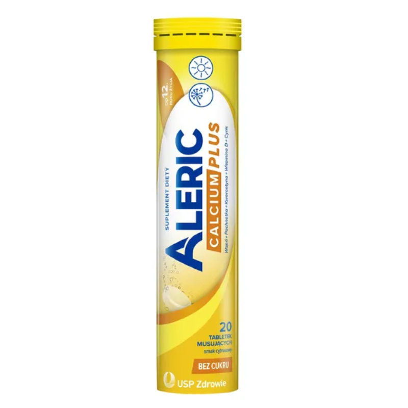 Aleric Calcium Plus tabletki musujące o smaku cytrusowym, 20 szt.