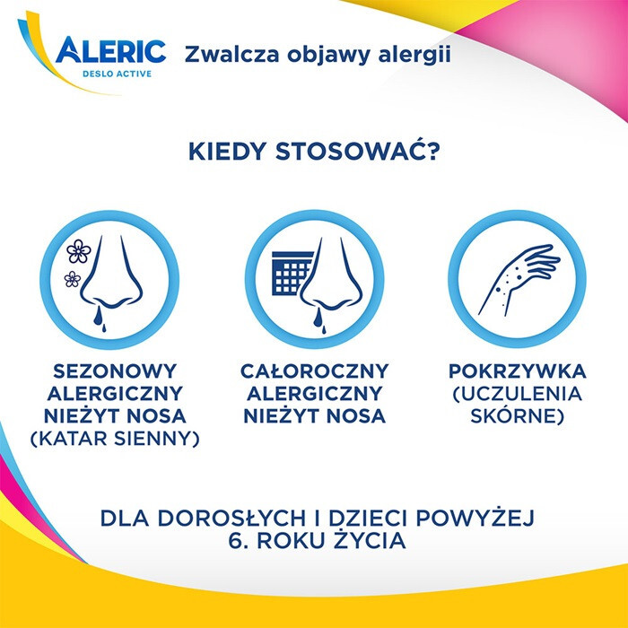 Aleric Deslo Active 2,5 mg tabletki na alergię i katar sienny, 10 szt.
