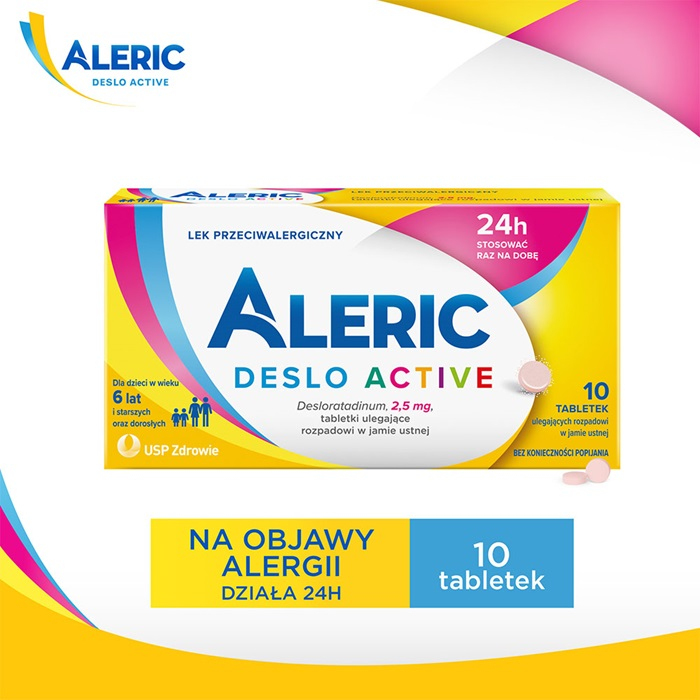 Aleric Deslo Active 2,5 mg tabletki na alergię i katar sienny, 10 szt.