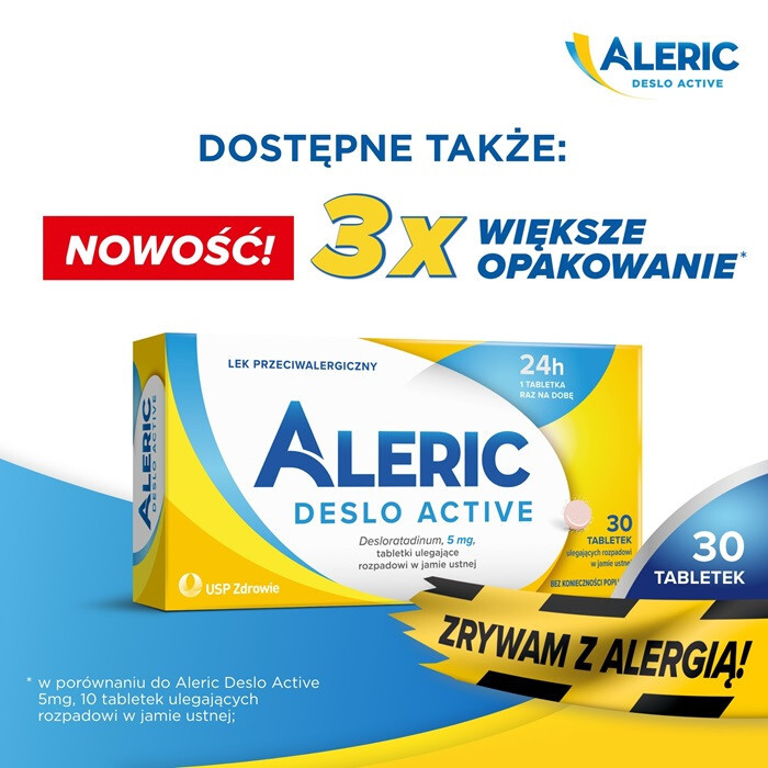 Aleric Deslo Active 5 mg tabletki na alergię przeciwhistaminowe, 10 szt.