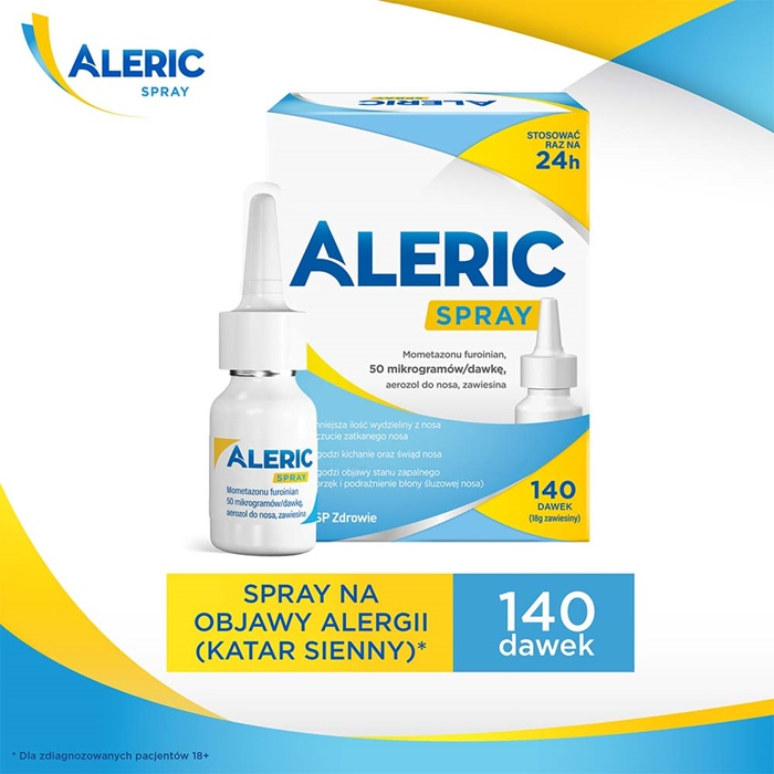 Aleric Spray do nosa na katar alergiczny u dorosłych, 140 dawek