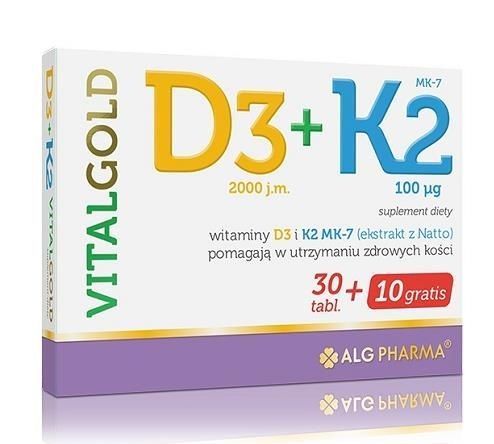ALG Pharma D3 + K2 VitalGold tabletki, 40 szt.