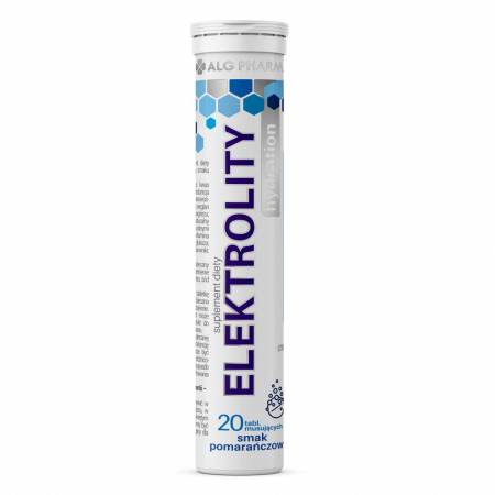 Alg Pharma Elektrolity Hydration tabletki musujące o smaku pomarańczowym, 20 szt.