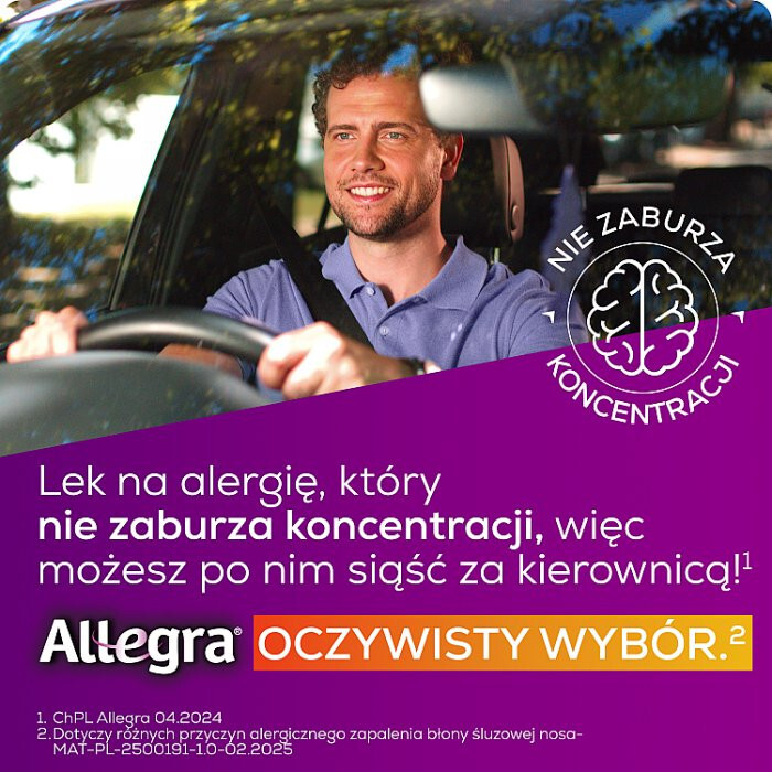 Allegra 120 mg tabletki powlekane przeciwalergiczne, 20 szt.