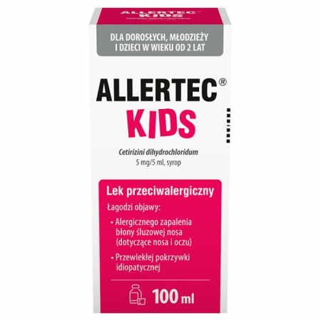 Allertec Kids syrop 5 mg/5 ml, 100 ml