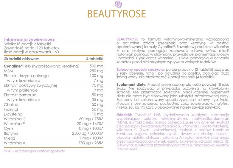 ALLNUTRITION Alldeynn BeautyRose 120 tabletek