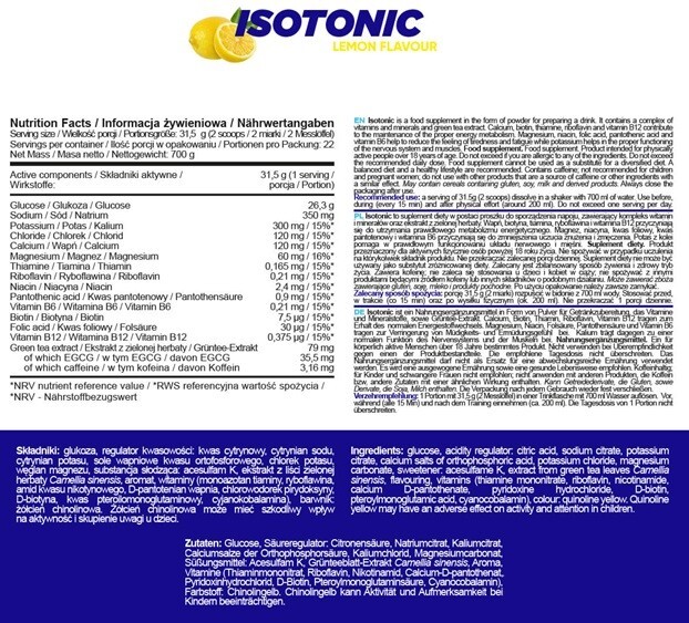 Allnutrition Isotonic Lemon proszek, 700 g