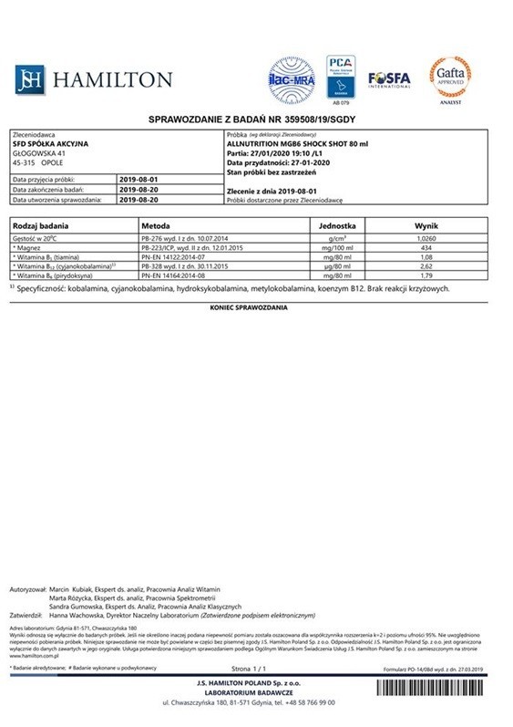 Allnutrition MGB6 Shock płyn, 80 ml
