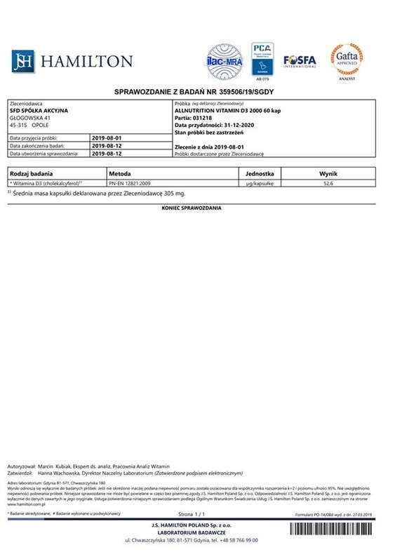 Allnutrition Vit. D3 2000 kapsułki, 60 szt.