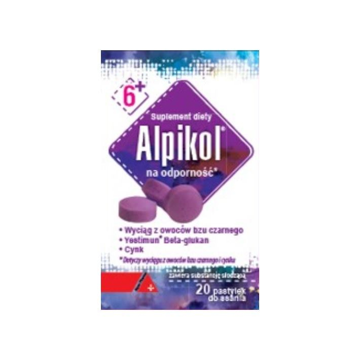 Alpikol pastylki do ssania na odporność z czarnym bzem, 20 szt.