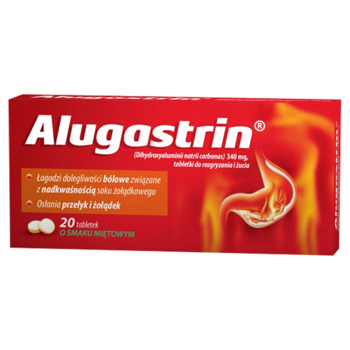 Alugastrin (smak miętowy) 20 tabl.