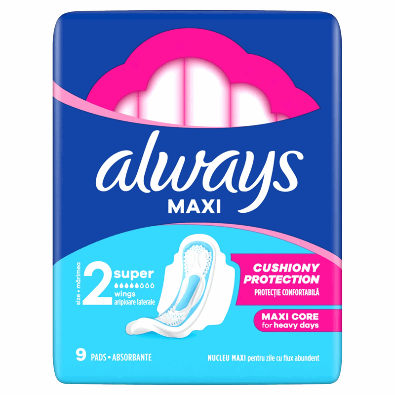 Always Classic Maxi Podpaski higieniczne ze skrzydełkami, 9 szt.