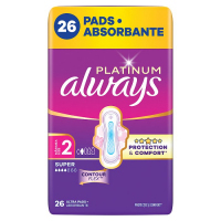 Always Platinum Super podpaski ze skrzydełkami rozmiar 2, 26 szt.