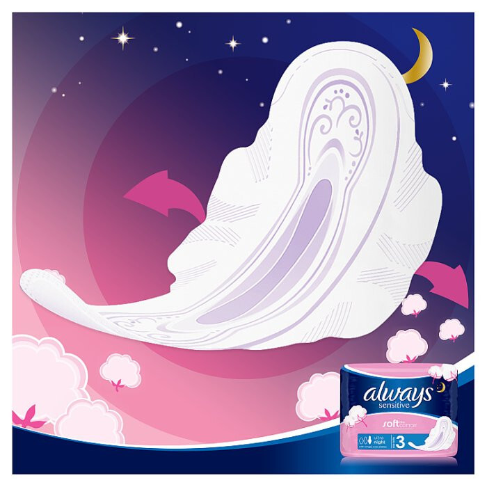 Always Ultra Sensitive Night Podpaski ze skrzydełkami 2 x 7 szt.