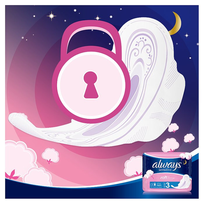 Always Ultra Sensitive Night Podpaski ze skrzydełkami 2 x 7 szt.