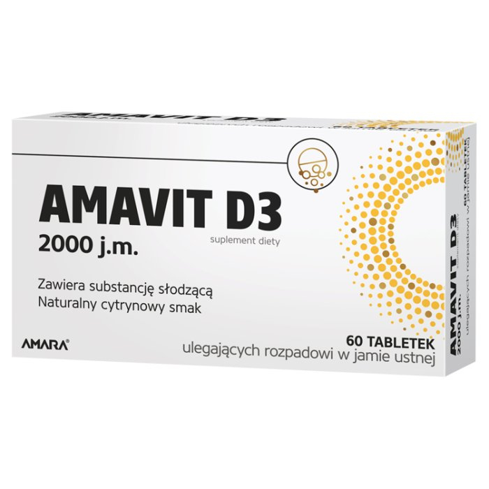 Amavit D3 2000j.m. 60 tabletek ulegających rozpadowi w jamie ustnej