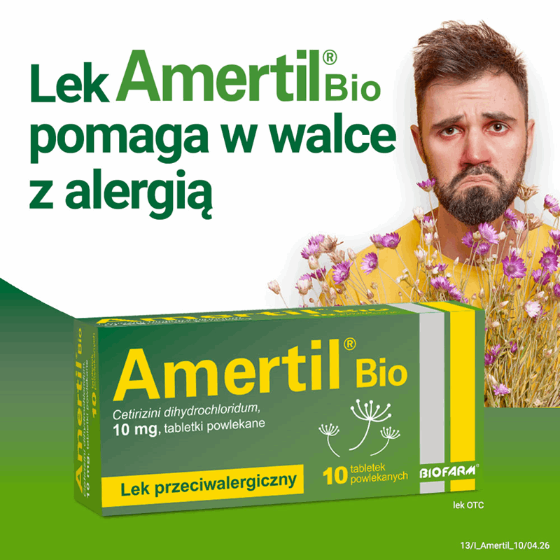 Amertil Bio 10 mg tabletki na alergię, 10 szt.