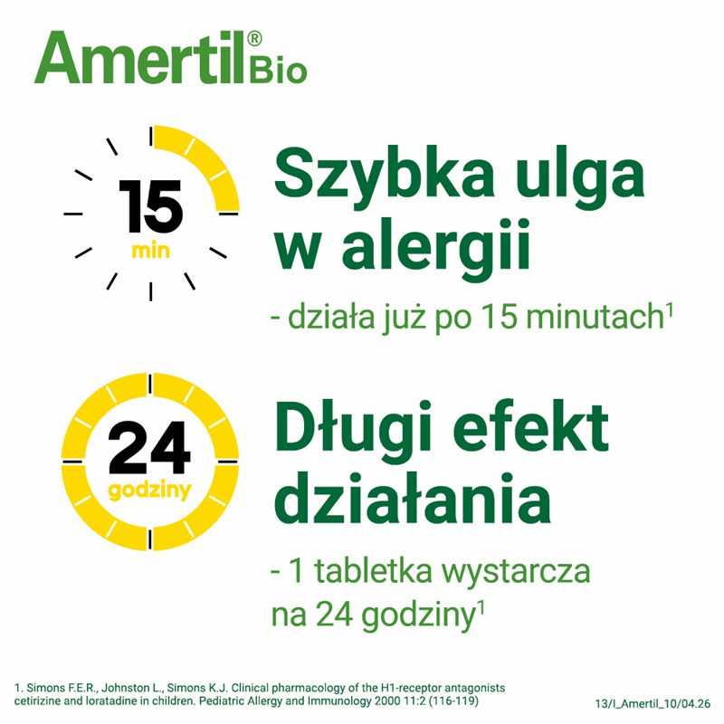 Amertil Bio 10 mg tabletki na alergię, 10 szt.