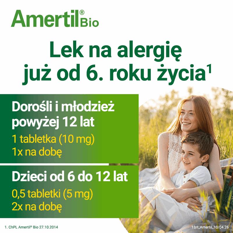 Amertil Bio 10 mg tabletki na alergię, 10 szt.