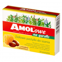Amolowe na gardło z miodem i witaminą C pastylki do ssania, 16 szt.
