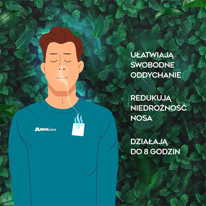 Amolowe plastry aromatyczne na niedrożność nosa, 5 szt.