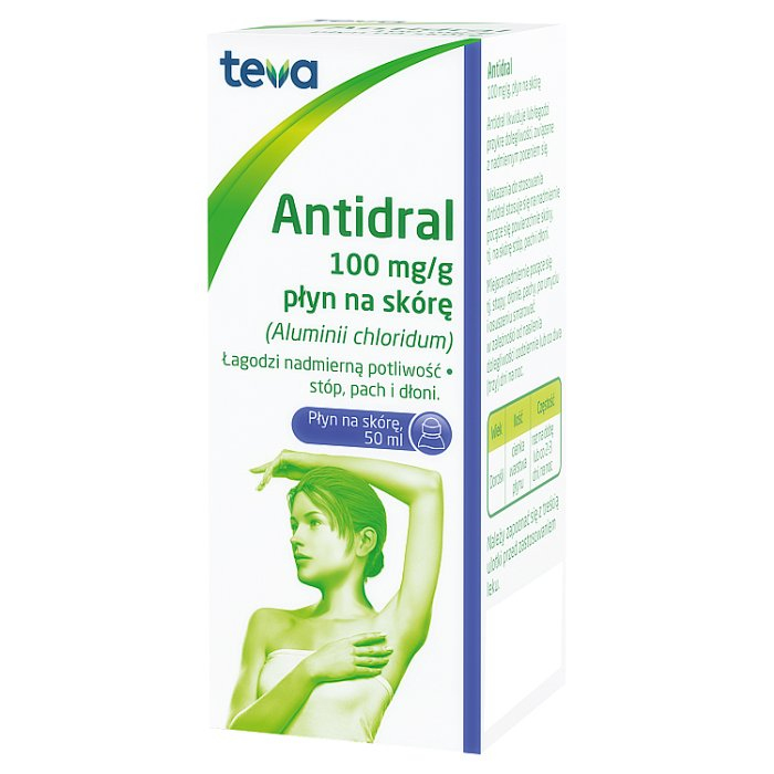 Antidral płyn na skórę na nadmierną potliwość, 50 ml