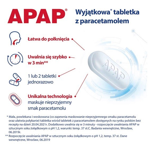 Apap 500 mg 100 tabletek powlekanych